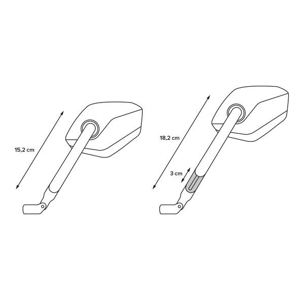 SW-Motech SW Motech Mirror set Sport. Short. M8. High. | MIR.00.850.10701 | sw_MIR_00_850_10701 | euronetbike-net