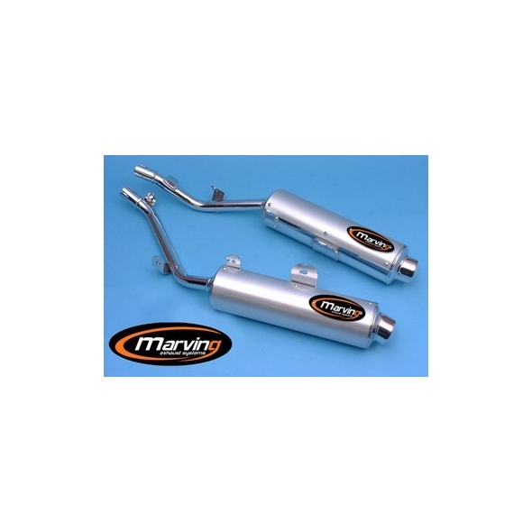 Marving Exhaust MARVING AMACAL Ø 100 COUPLE - CHROMIUM + ALUMINIUM | A/AAA/59/BC | mvg_A-AAA-59-BC | euronetbike-net