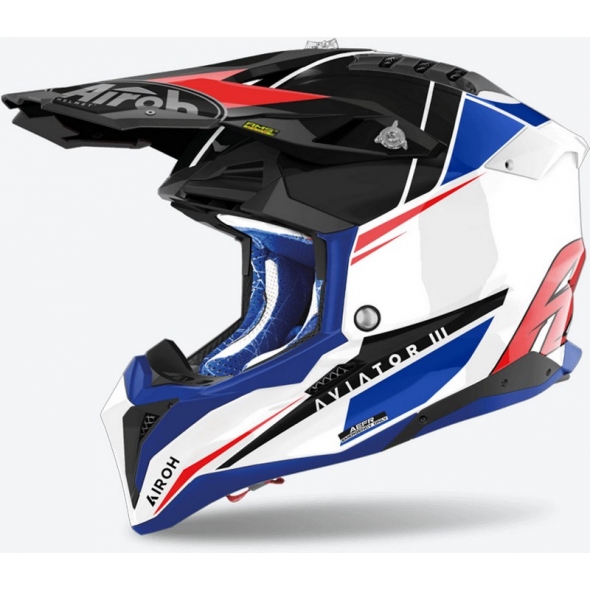 Airoh Airoh OFF-ROAD Helmet AVIATOR 3 PUSH, BLUE/RED GLOSS | AV3P55 / AI43A1399DPSC | airoh_AV3P55_S | euronetbike-net