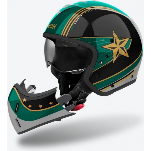 Airoh Airoh JET Helmet J 110 COMMAND, MINT GREEN GLOSS | J1C34 / AI55A13J11CMC | airoh_J1C34_L | euronetbike-net