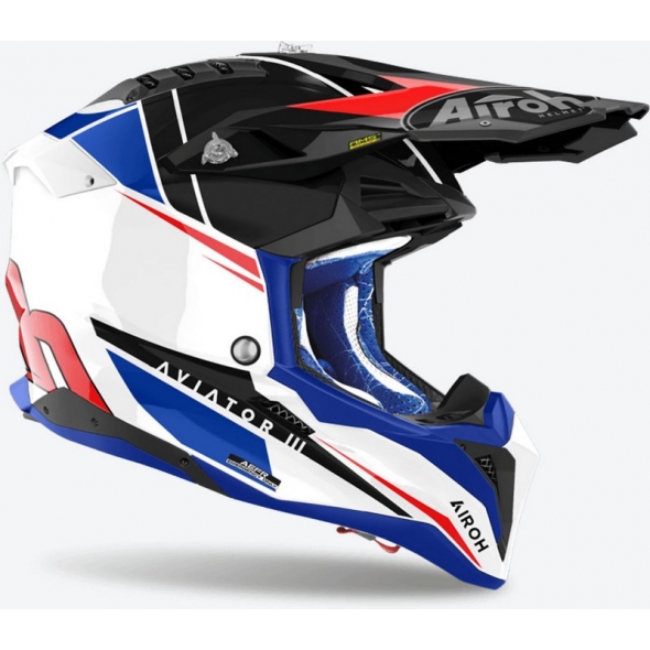 Airoh Airoh OFF-ROAD Helmet AVIATOR 3 PUSH, BLUE/RED GLOSS | AV3P55 / AI43A1399DPSC | airoh_AV3P55_XS | euronetbike-net