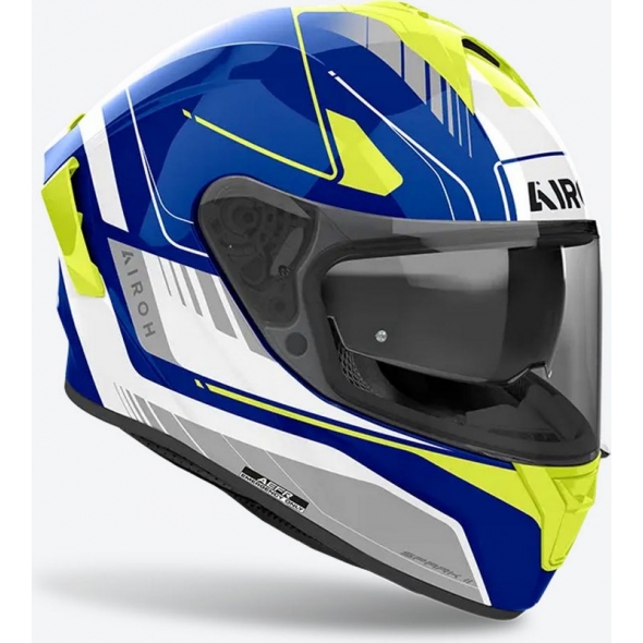 Airoh Airoh FULL FACE Helmet SPARK 2 CHRONO, BLUE/YELLOW GLOSS | SP2C18 / AI51A13SPACBC | airoh_SP2C18_S | euronetbike-net