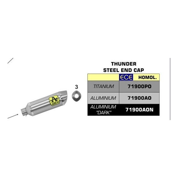 Arrow ARROW YAMAHA NIKEN 850 '18/19 HOMOLOGATED THUNDER ALUMINIUM DARK SILENCER | 71900AON | arr_71900AON | euronetbike-net