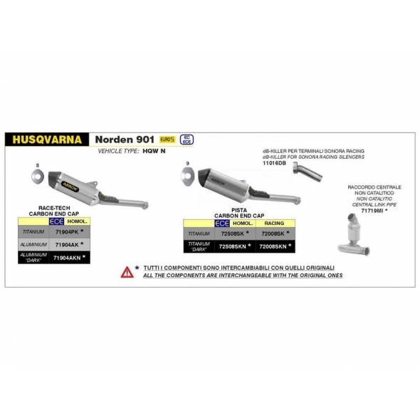 Arrow Arrow Sonora Racing Slip-On Dark Titanium Carbon End Cap | 72008SKN | arr_72008SKN | euronetbike-net