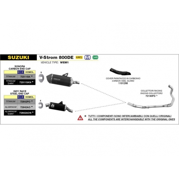 Arrow Arrow Indy-Race Omologated Slip-On Aluminium Steel End Cap | 72642AO | arr_72642AO | euronetbike-net