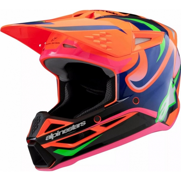 Alpinestars Alpinestars Youth S-M3 Deegan Helmet, Orange, Pink, Purple | 8301525-433 | alp_8301525-433-YM | euronetbike-net