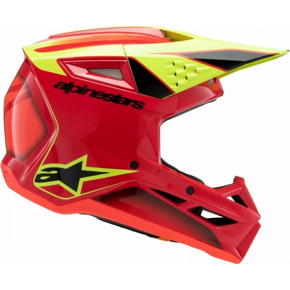 Alpinestars Alpinestars Youth S-M3 Fray Helmet, Red, Yellow, Black | 8301725-3051 | alp_8301725-3051-YS | euronetbike-net