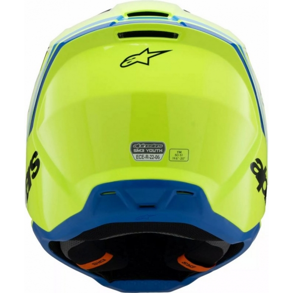 Alpinestars Alpinestars Youth S-M3 Radium Helmet, Yellow, Black, Blue | 8301925-5017 | alp_8301925-5017-YL | euronetbike-net