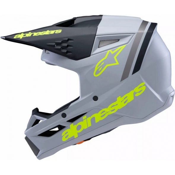 Alpinestars Alpinestars Youth S-M3 Radium Helmet, Gray, Black, Yellow | 8301925-9510 | alp_8301925-9510-YL | euronetbike-net