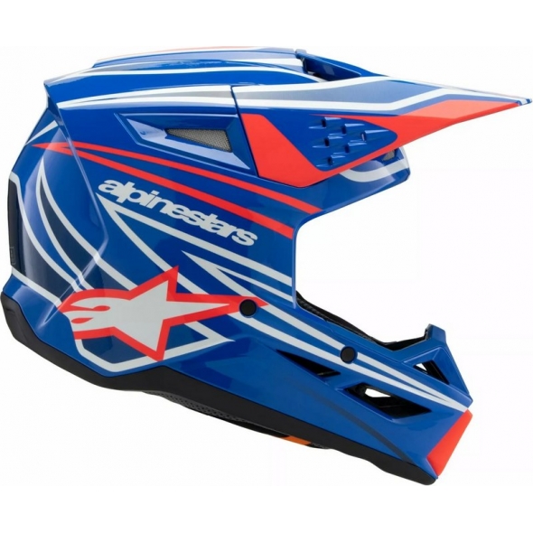 Alpinestars Alpinestars Youth S-M3 Wurx Helmet, Blue, Red, White, Black | 8302125-7312 | alp_8302125-7312-YS | euronetbike-net