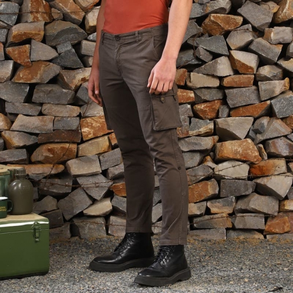 Genuine Apparel ROYAL ENFIELD Ride Max Cargo Trouser V2 - Brown | re_RLATRS231419 | euronetbike-net