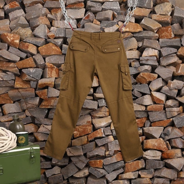 Genuine Apparel ROYAL ENFIELD Ride Max Cargo Trouser V2 - Dark Khaki | RLATRS231427 | re_RLATRS231427 | euronetbike-net