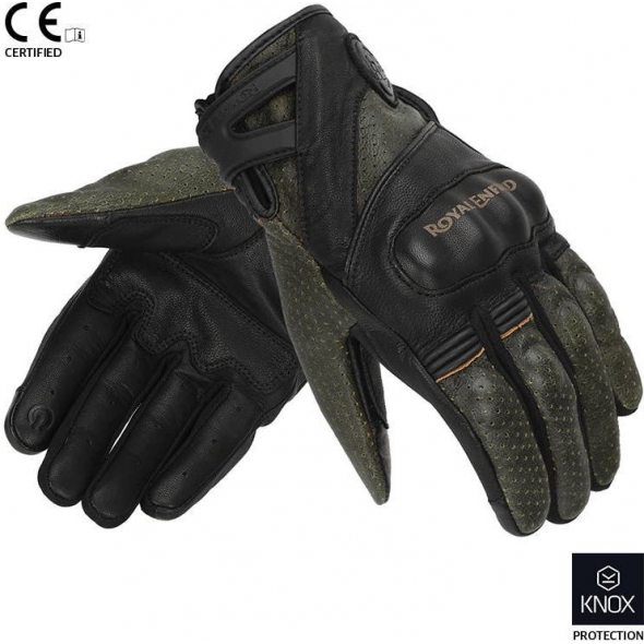 Genuine Apparel ROYAL ENFIELD Stalwart Gloves Black & Olive | re_RRGGLN000087 | euronetbike-net