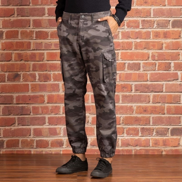 Genuine Apparel ROYAL ENFIELD Royal Enfield Camo Cargo Jogger - Grey | re_RLATRA221490 | euronetbike-net