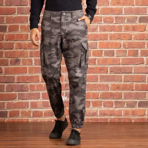 Genuine Apparel ROYAL ENFIELD Royal Enfield Camo Cargo Jogger - Grey | re_RLATRA221487 | euronetbike-net