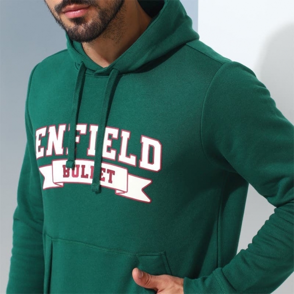 Genuine Apparel ROYAL ENFIELD Royal Varsity Hoodie - Dark Green | re_RLASSA230823 | euronetbike-net