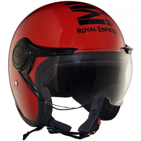 Genuine Apparel ROYAL ENFIELD Jet Open Face Mlg Helmet With Clear Visor - Red | re_RRGHEP000406 | euronetbike-net