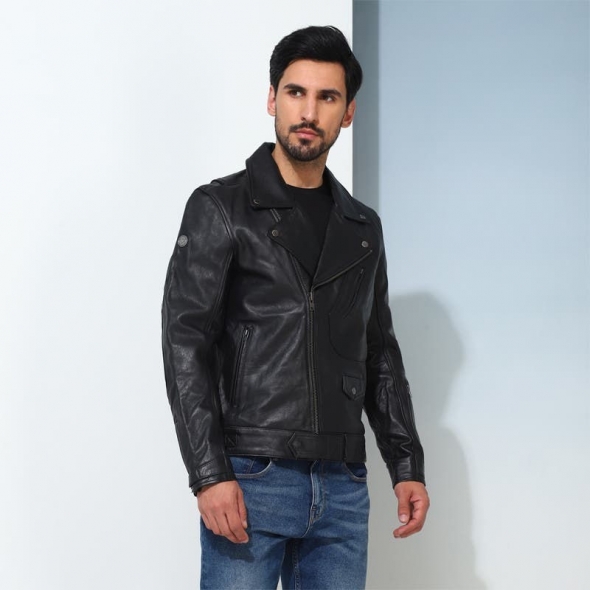 Genuine Apparel ROYAL ENFIELD Vintage Cruiser Jacket - Black | re_RLAJKA231141 | euronetbike-net