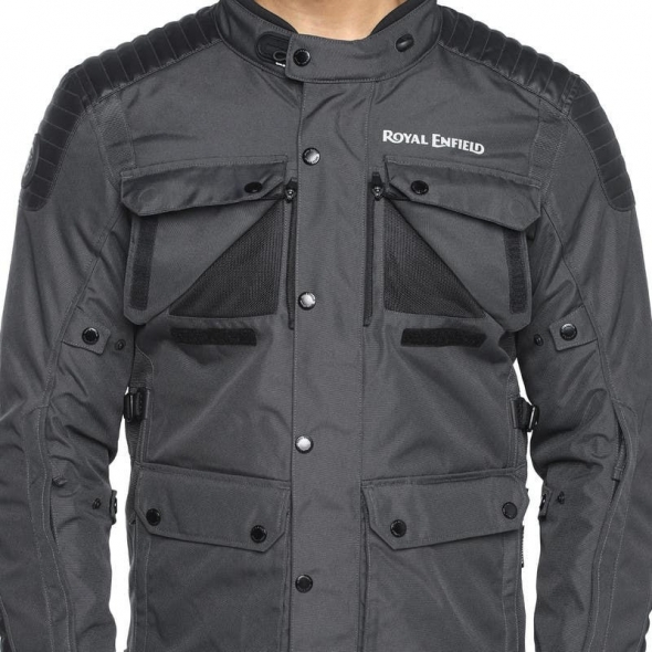 Genuine Apparel ROYAL ENFIELD Khardungla V2 Riding Jacket Shell - Grey | re_RRGJKN000078 | euronetbike-net