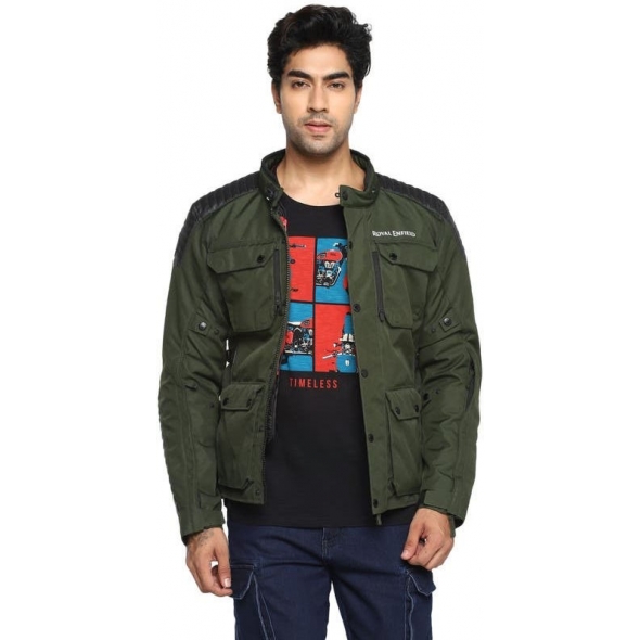 Genuine Apparel ROYAL ENFIELD Khardungla V2 Riding Jacket Shell - Olive | re_RRGJKN000067 | euronetbike-net