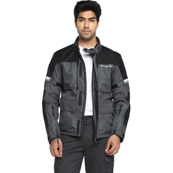 Genuine Apparel ROYAL ENFIELD Stormraider Riding Jacket Shell - Grey | re_RRGJKN000082 | euronetbike-net