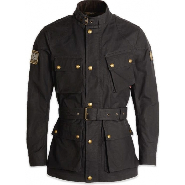 Genuine Apparel ROYAL ENFIELD Trialmaster Waxed Cotton Jacket - Black | re_RLAJKR210290 | euronetbike-net