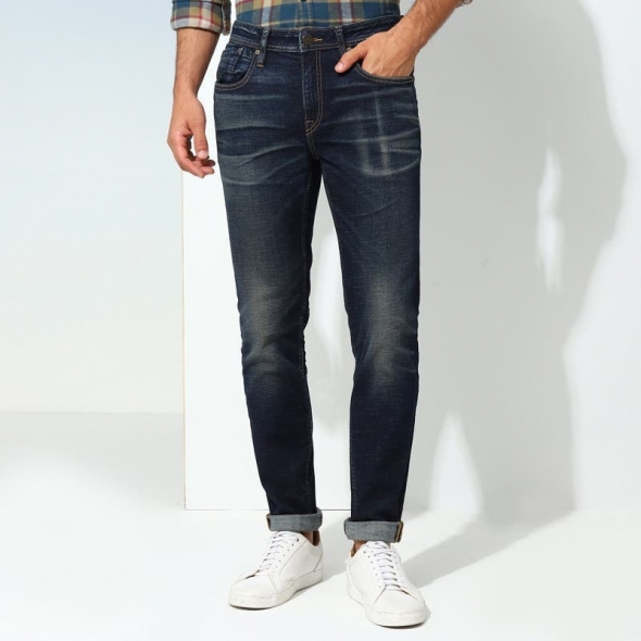 Genuine Apparel ROYAL ENFIELD Turbo Rider Jeans - Mid Indigo | re_RLAJNA231103 | euronetbike-net