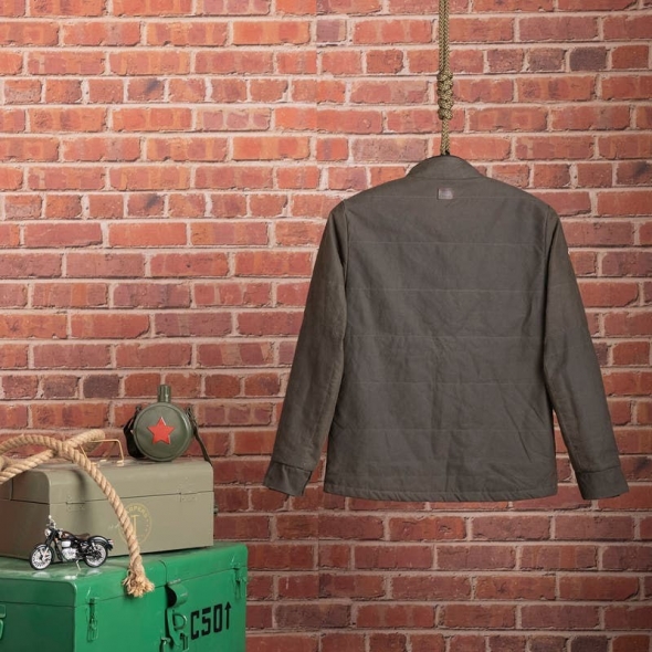 Genuine Apparel ROYAL ENFIELD Royal Enfield Mlg Coated Quilt Fl Jacket - Olive | re_RLAJKA221184 | euronetbike-net