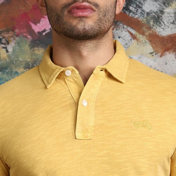 Genuine Apparel ROYAL ENFIELD Summer Slub Polo - Yellow | re_RLATSS220977 | euronetbike-net