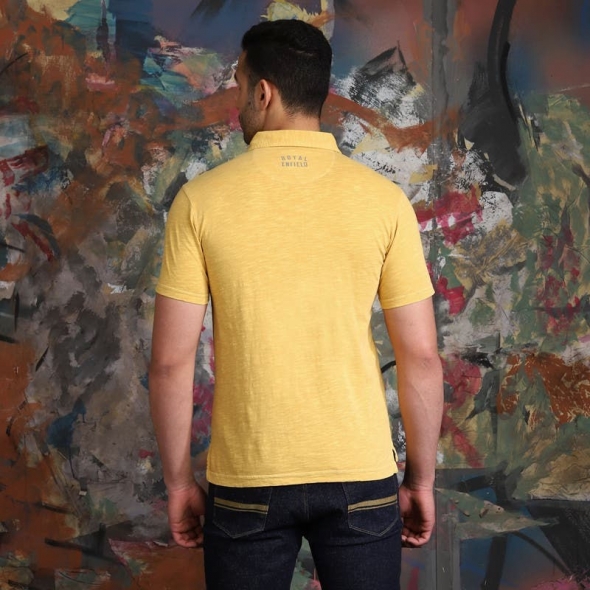 Genuine Apparel ROYAL ENFIELD Summer Slub Polo - Yellow | re_RLATSS220978 | euronetbike-net