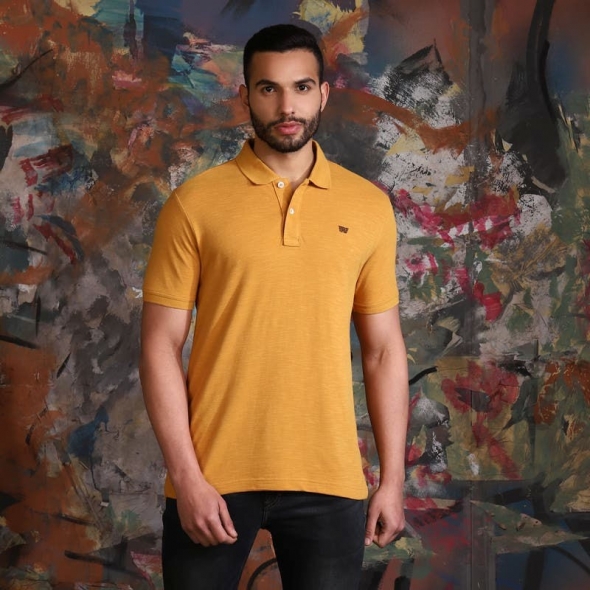 Genuine Apparel ROYAL ENFIELD Slub Polo - Musturd | re_RLATSS230317 | euronetbike-net