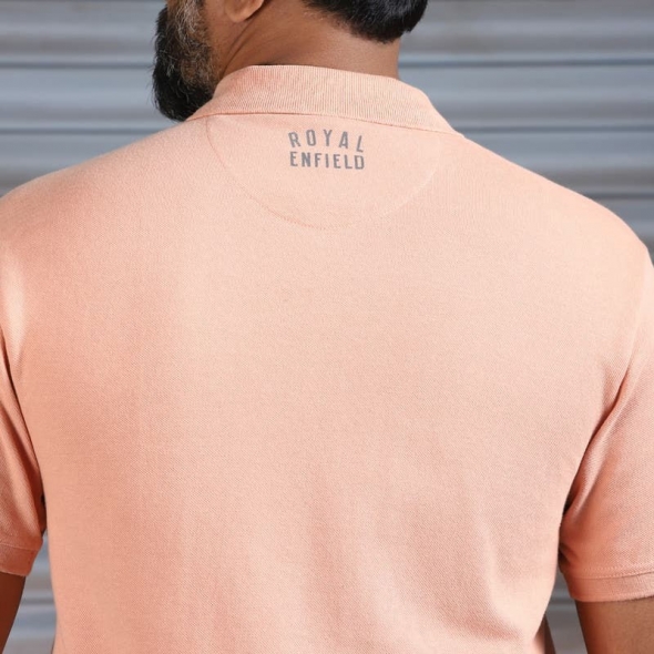 Genuine Apparel ROYAL ENFIELD Royal Enfield Basic Motorcyle Polo - Peach | re_RLATSS220916 | euronetbike-net