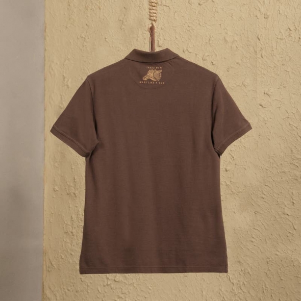 Genuine Apparel ROYAL ENFIELD Mlg Quest Polo - Brown | re_RLATSA230375 | euronetbike-net