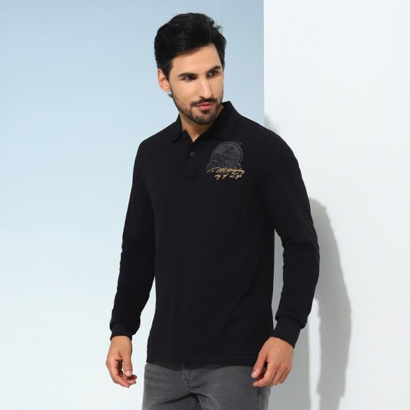 Genuine Apparel ROYAL ENFIELD Moto-Venture Polo - Black | re_RLATSA230462 | euronetbike-net