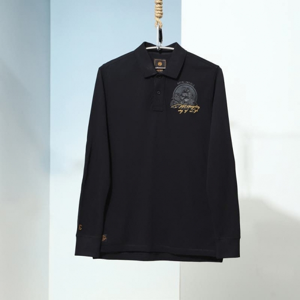 Genuine Apparel ROYAL ENFIELD Moto-Venture Polo - Black | re_RLATSA230462 | euronetbike-net