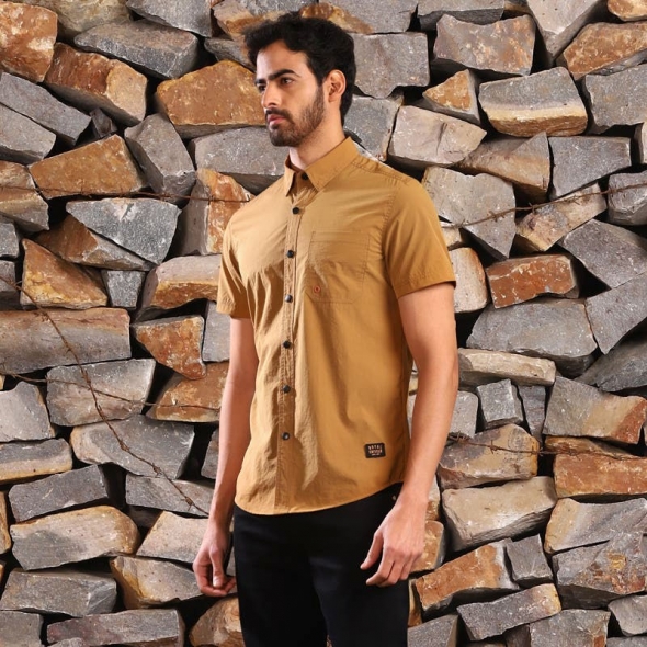 Genuine Apparel ROYAL ENFIELD Royal Enfield Mlg Adventurer Shirt - Tan | re_RLASHS231105 | euronetbike-net