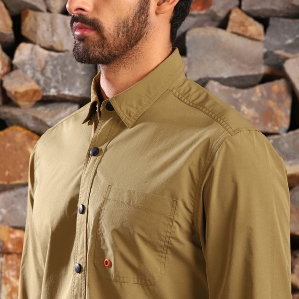 Genuine Apparel ROYAL ENFIELD Royal Enfield Mlg Performance Shirt - Khaki | RLASHS231117 | re_RLASHS231117 | euronetbike-net