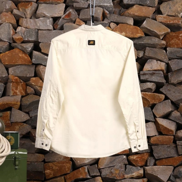 Genuine Apparel ROYAL ENFIELD Royal Enfield Mlg Saga Shirt - Off White | re_RLASHS231133 | euronetbike-net