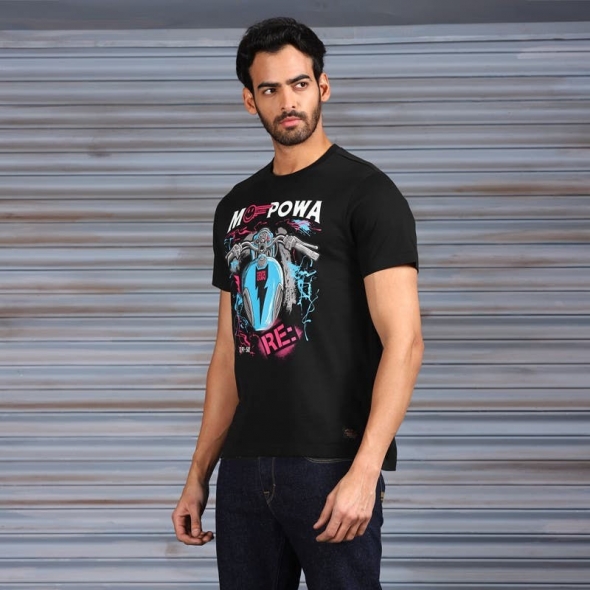Genuine Apparel ROYAL ENFIELD Royal Enfield Mo Powa Tshirt - Black | RLATSS221573 | re_RLATSS221575 | euronetbike-net