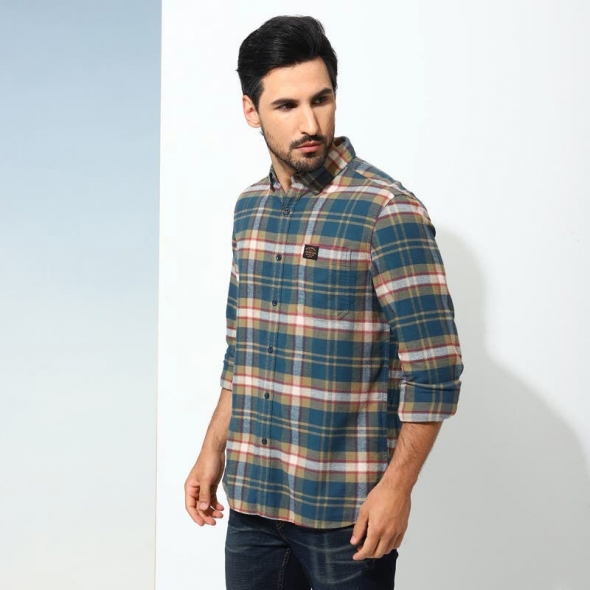 Genuine Apparel ROYAL ENFIELD Plaid On Point - Beige | re_RLASHA230133 | euronetbike-net