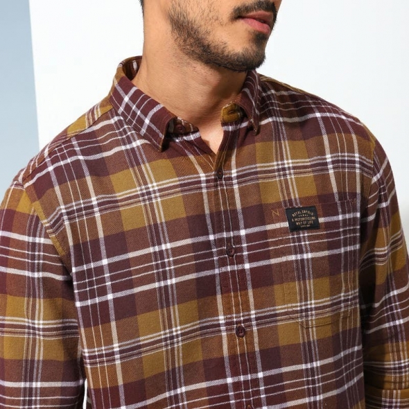 Genuine Apparel ROYAL ENFIELD Classic Check Shirt - Brown | re_RLASHA230156 | euronetbike-net Genuine Apparel ROYAL ENFIELD Classic Check Shirt - Brown | re_RLASHA230156 | euronetbike-net