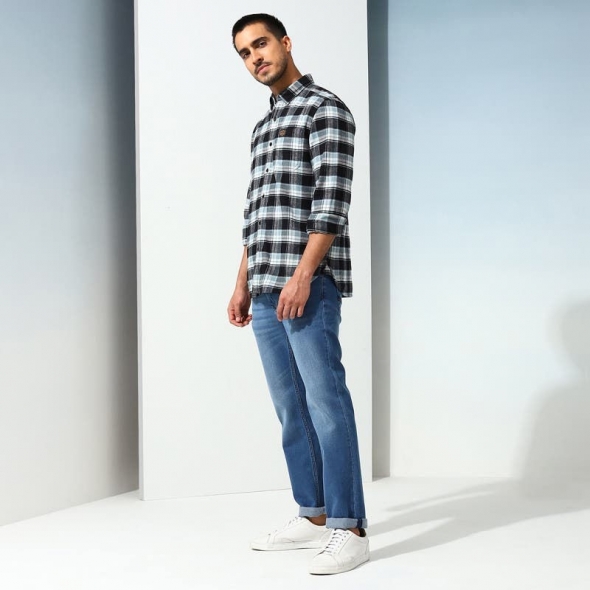 Genuine Apparel ROYAL ENFIELD Made In Plaid - Grey | re_RLASHA230173 | euronetbike-net
