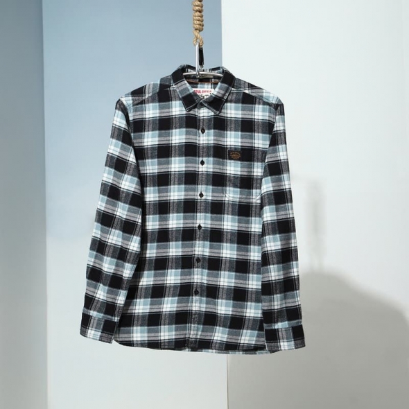 Genuine Apparel ROYAL ENFIELD Made In Plaid - Grey | re_RLASHA230173 | euronetbike-net