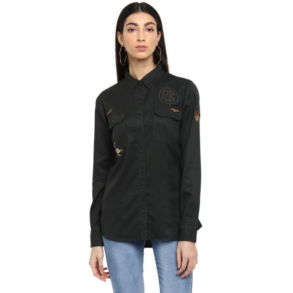 Genuine Apparel ROYAL ENFIELD Tencel Shirt Women'S - Olive | re_RLASHN000300 | euronetbike-net