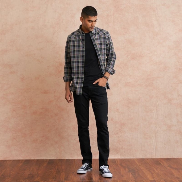 Genuine Apparel ROYAL ENFIELD Royal Enfield Lt Flannel Check Shirt - Dark Grey | re_RLASHA221577 | euronetbike-net