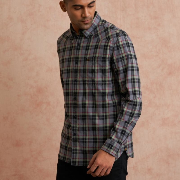 Genuine Apparel ROYAL ENFIELD Royal Enfield Lt Flannel Check Shirt - Dark Grey | re_RLASHA221577 | euronetbike-net