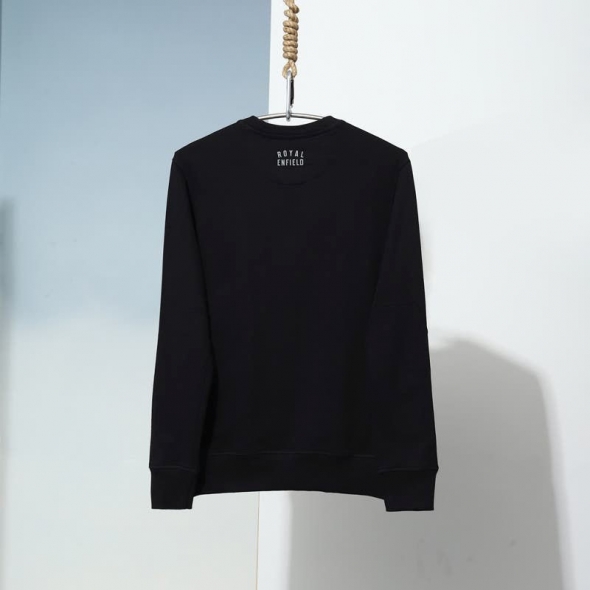 Genuine Apparel ROYAL ENFIELD Conquerer Sweatshirt - Black | re_RLASSA230707 | euronetbike-net
