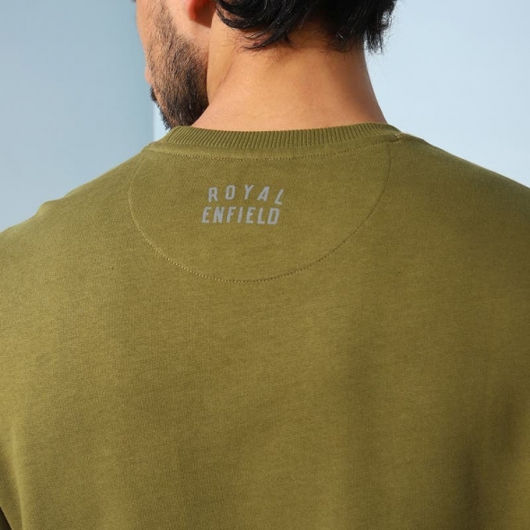 Genuine Apparel ROYAL ENFIELD Conquerer Sweatshirt - Olive | re_RLASSA230719 | euronetbike-net