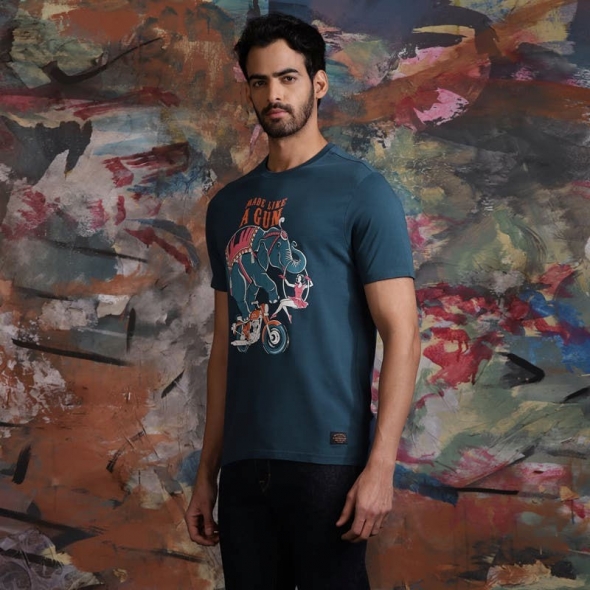 Genuine Apparel ROYAL ENFIELD Royal Enfield Circus Graphic T-Shirt - Navy | RLATSS221753 | re_RLATSS221753 | euronetbike-net