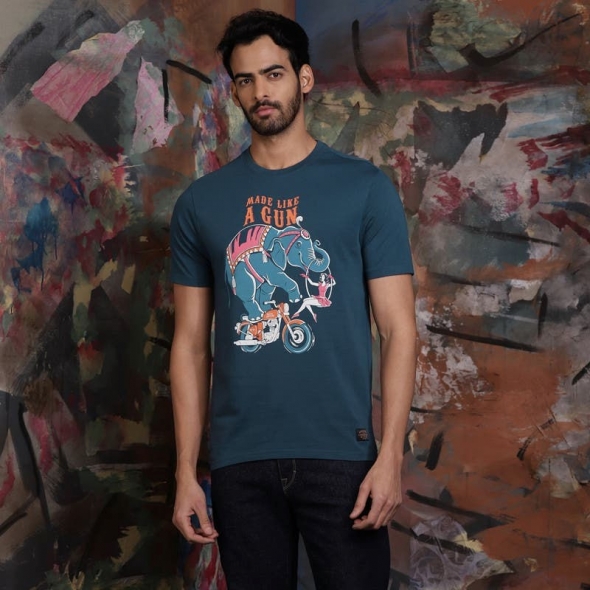 Genuine Apparel ROYAL ENFIELD Royal Enfield Circus Graphic T-Shirt - Navy | RLATSS221753 | re_RLATSS221753 | euronetbike-net